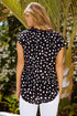 Floral Scalloped V Neck Short Sleeves Top